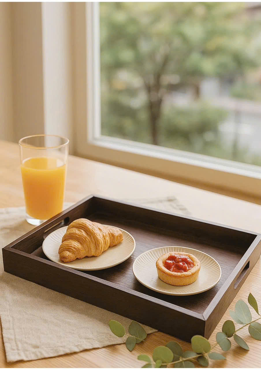 Khay đựng đồ bằng tre size nhỏ: 38 x 26 x 4 cm