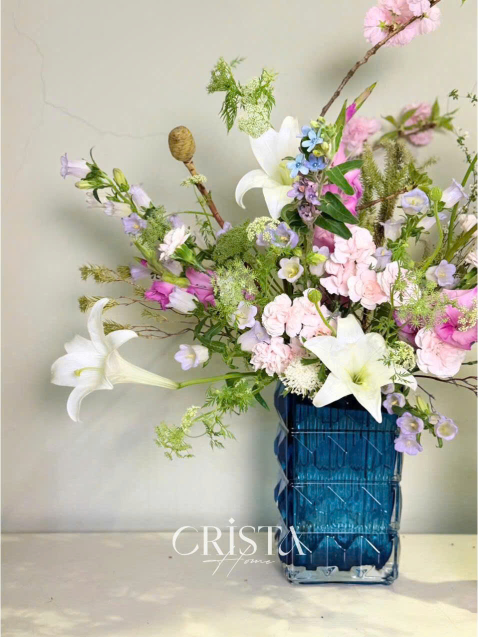 BÌNH CẮM HOA THỦY TINH 7 Màu VÂN KIM CƯƠNG 4 TẦNG Crista Home