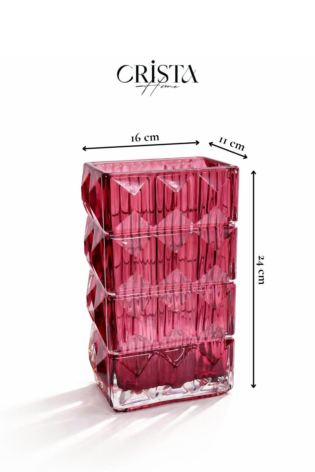 BÌNH CẮM HOA THỦY TINH 7 Màu VÂN KIM CƯƠNG 4 TẦNG Crista Home