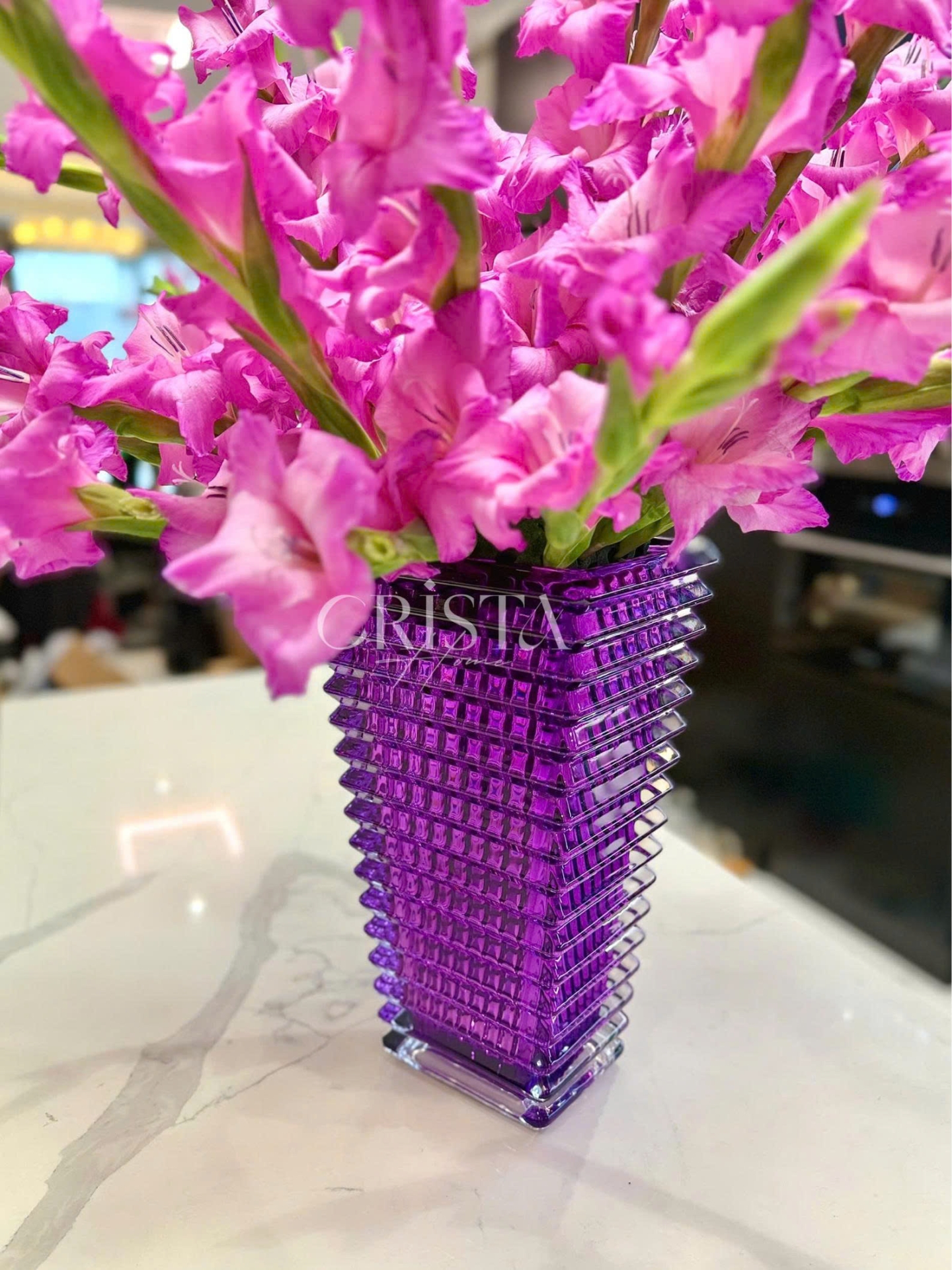 Bình Cắm Hoa Thủy Tinh Dáng Tháp 8 Màu CRISTA HOME