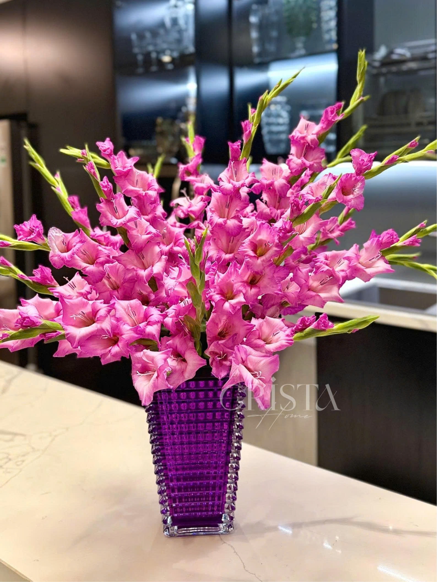 Bình Cắm Hoa Thủy Tinh Dáng Tháp 8 Màu CRISTA HOME