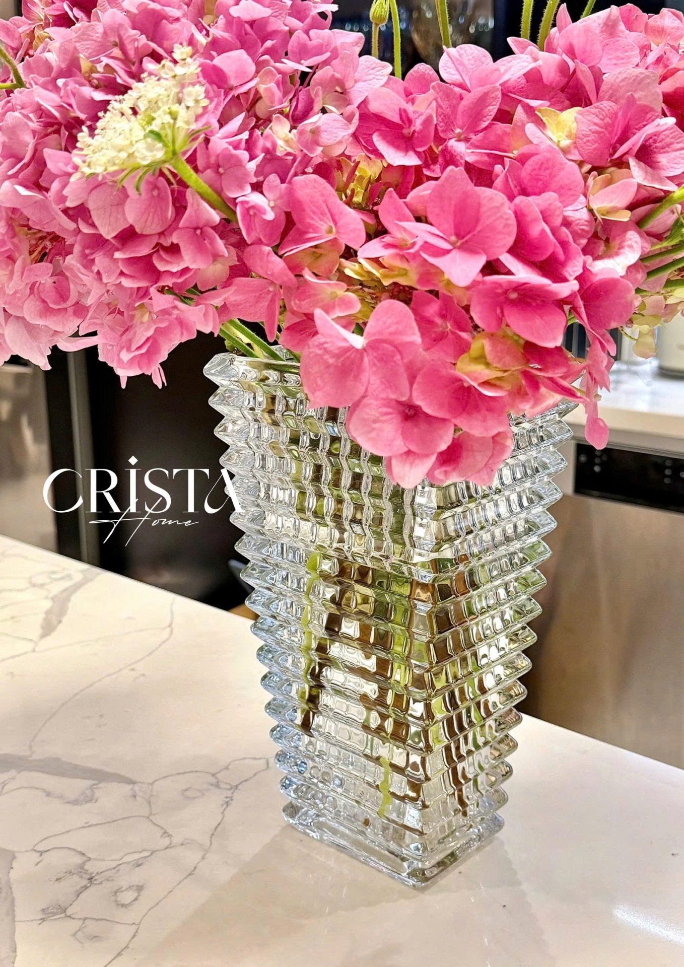 Bình Cắm Hoa Thủy Tinh Dáng Tháp 8 Màu CRISTA HOME