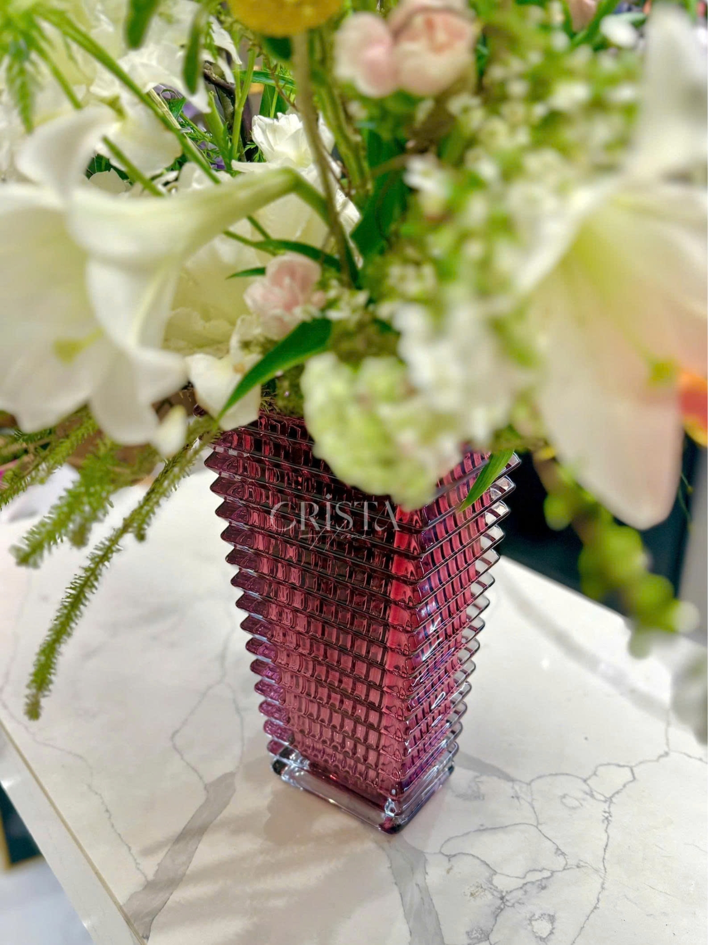 Bình Cắm Hoa Thủy Tinh Dáng Tháp 8 Màu CRISTA HOME