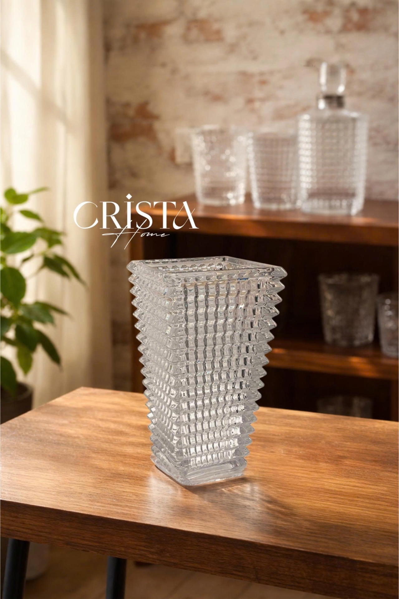 Bình Cắm Hoa Thủy Tinh Dáng Tháp 8 Màu CRISTA HOME