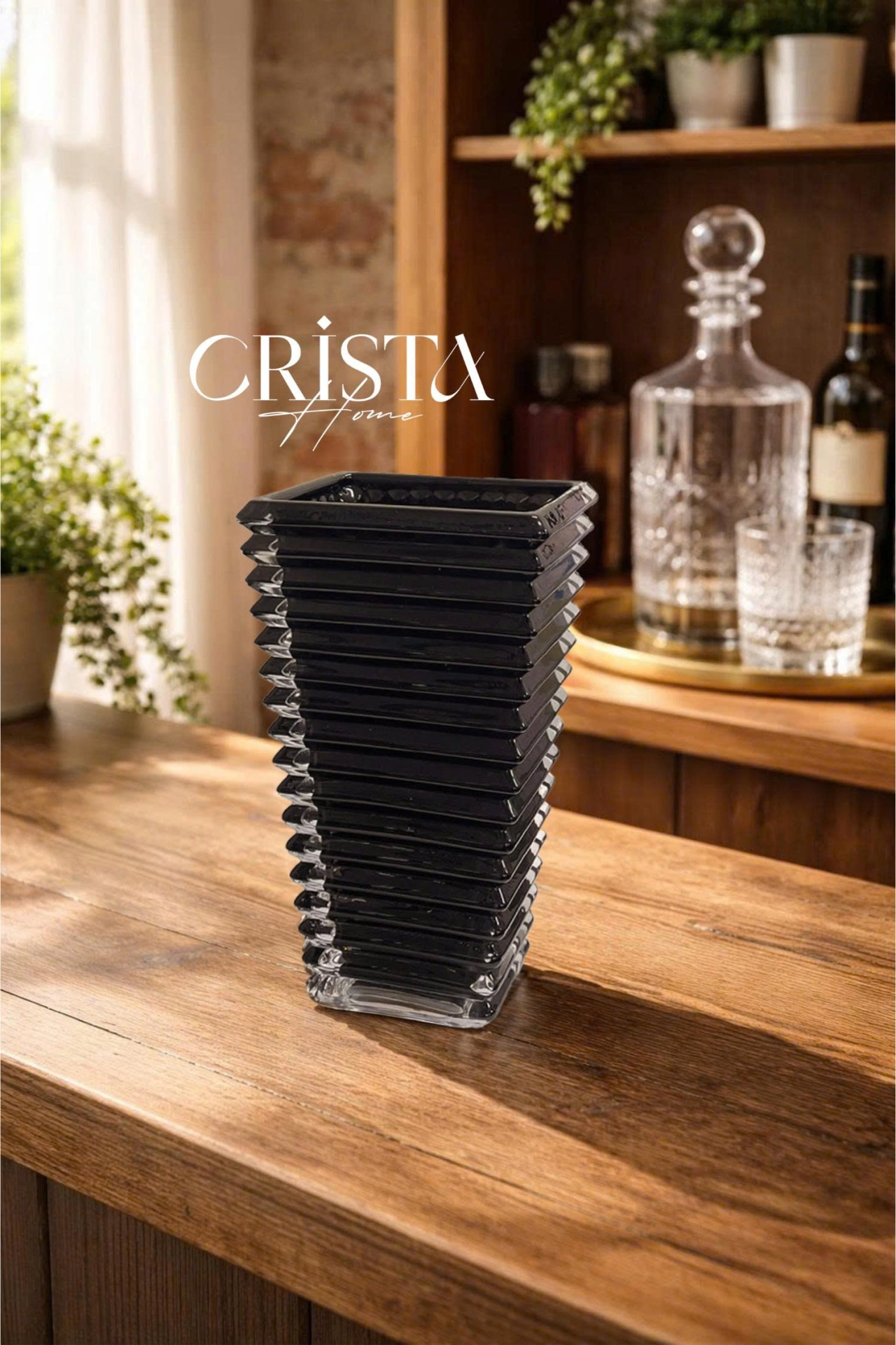 Bình Cắm Hoa Thủy Tinh Dáng Tháp 8 Màu CRISTA HOME