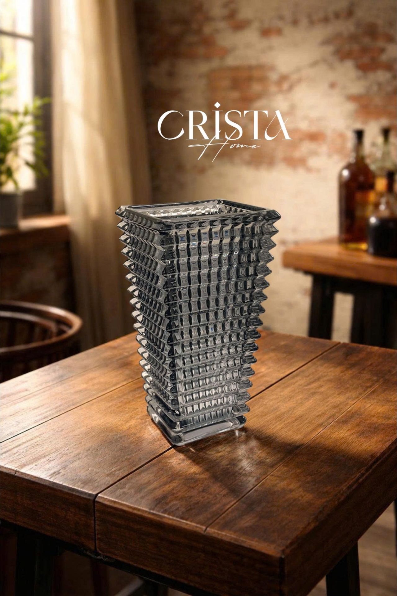 Bình Cắm Hoa Thủy Tinh Dáng Tháp 8 Màu CRISTA HOME