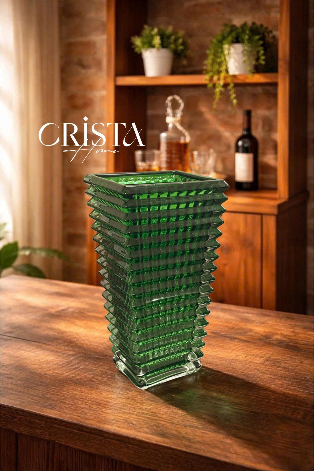 Bình Cắm Hoa Thủy Tinh Dáng Tháp 8 Màu CRISTA HOME