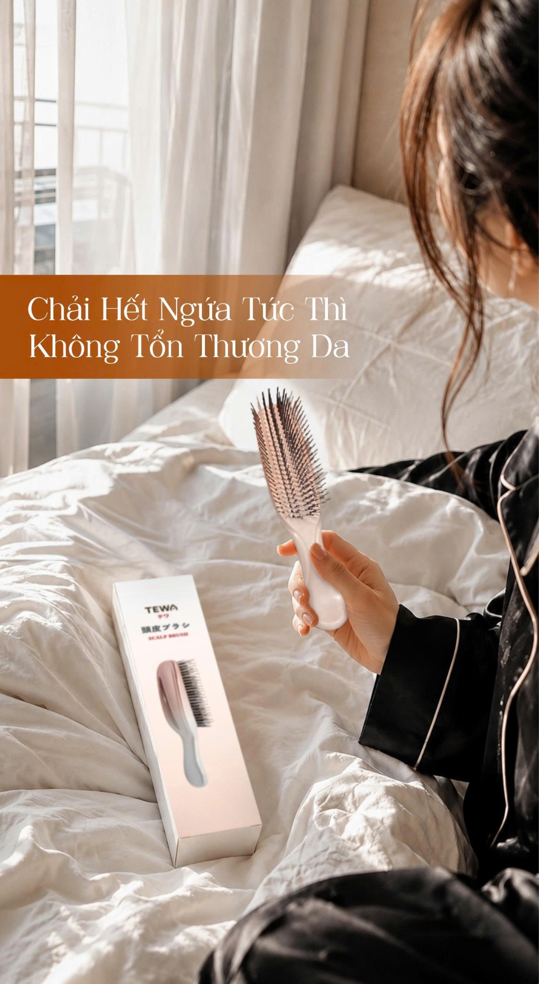 LƯỢC CHẢI TÓC MÁT XA DA ĐẦU TEWA - 2 Màu