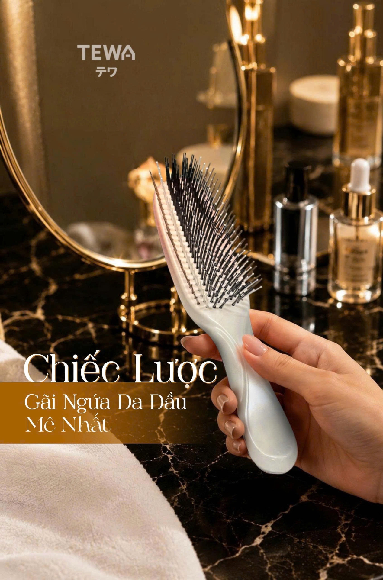 LƯỢC CHẢI TÓC MÁT XA DA ĐẦU TEWA - 2 Màu