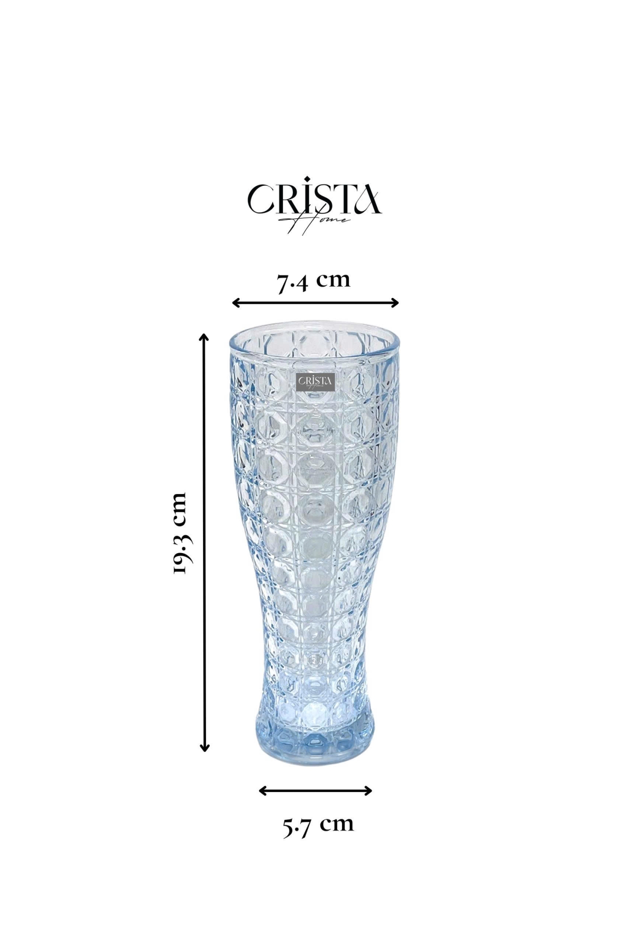 BỘ 6 LY BIA THỦY TINH VÂN PHA LÊ 2 Màu - 440ML CRISTA HOME
