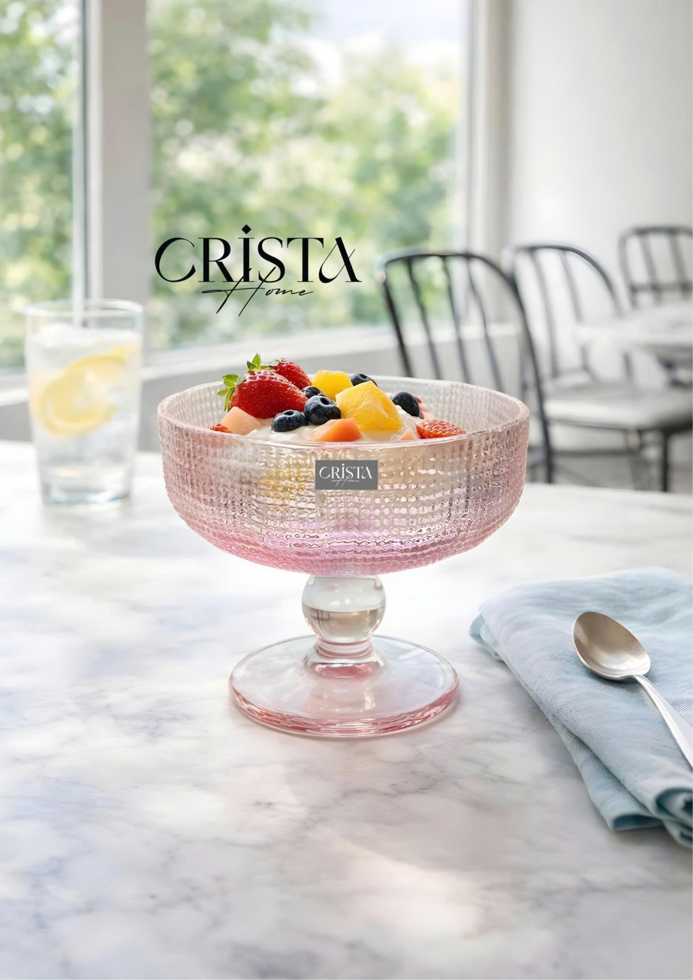 BỘ 6 LY ĐỰNG KEM - 8 MÀU RỰC RỠ CRISTA HOME