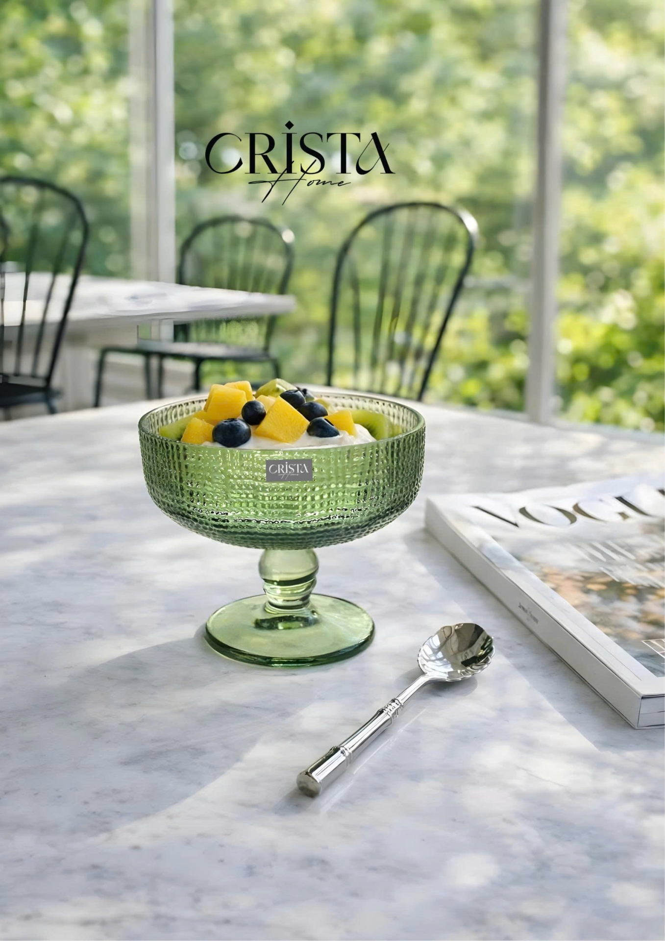 BỘ 6 LY ĐỰNG KEM - 8 MÀU RỰC RỠ CRISTA HOME