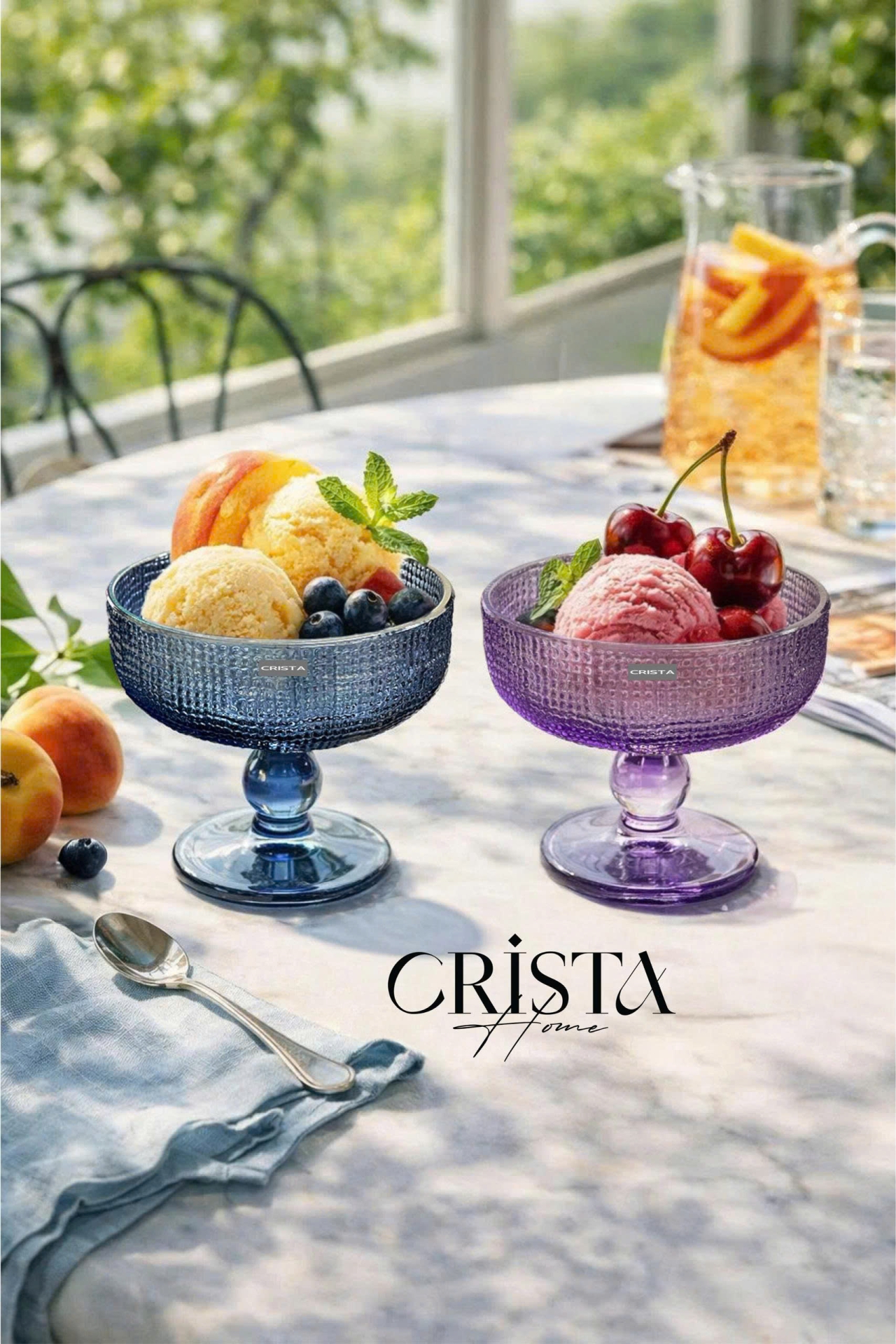 Bộ 6 Ly Đựng Kem Màu Pastel CRISTA HOME, Ly Kem