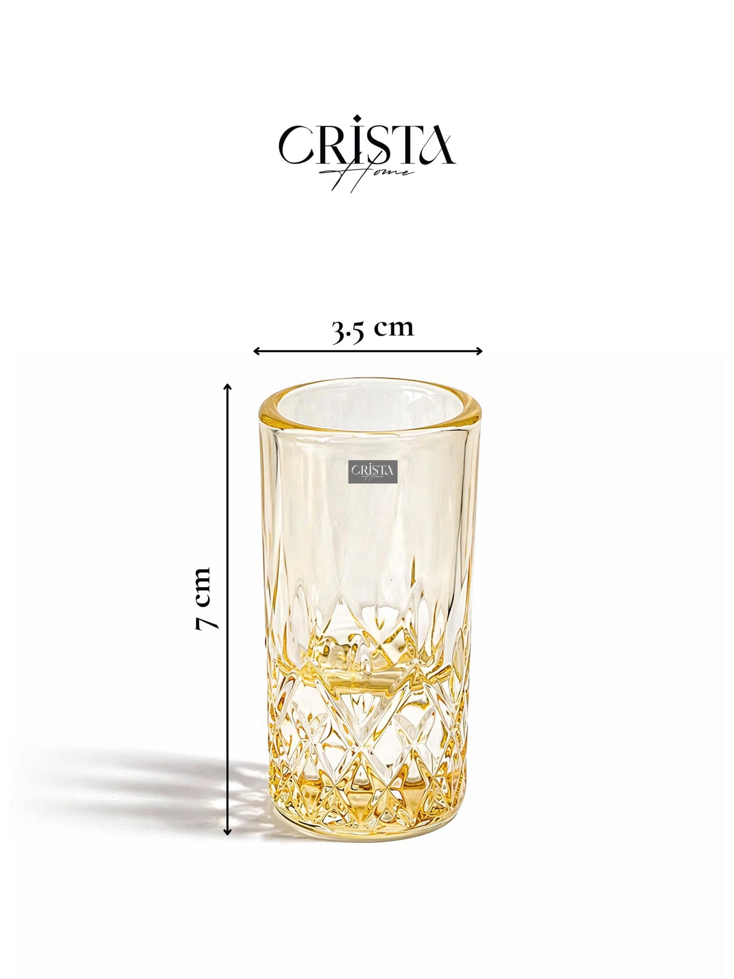 BỘ 6 LY RƯỢU THỦY TINH VÂN KIM CƯƠNG 30ML CRISTA HOME - 2 Màu