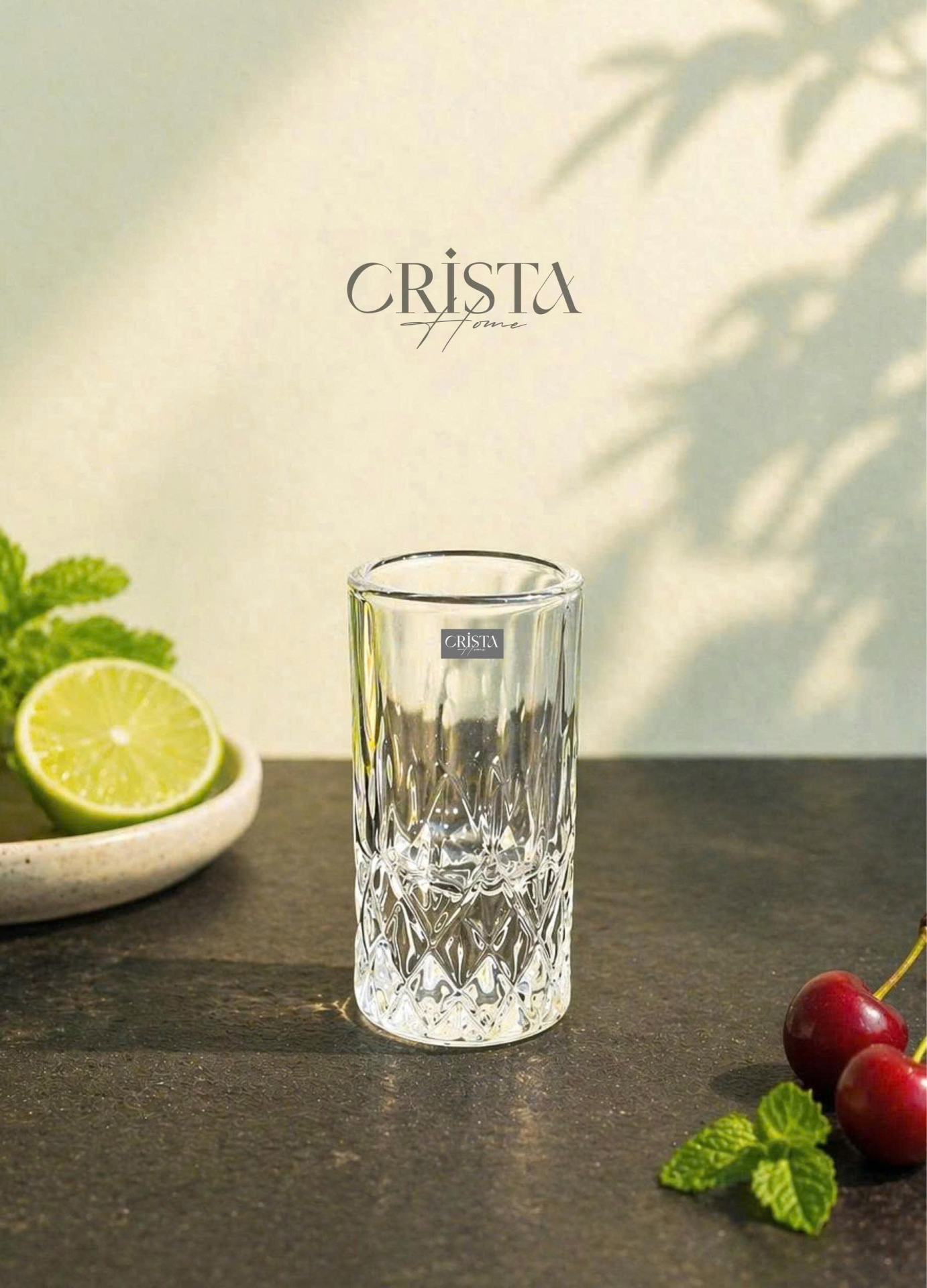 BỘ 6 LY RƯỢU THỦY TINH VÂN KIM CƯƠNG 30ML CRISTA HOME - 2 Màu