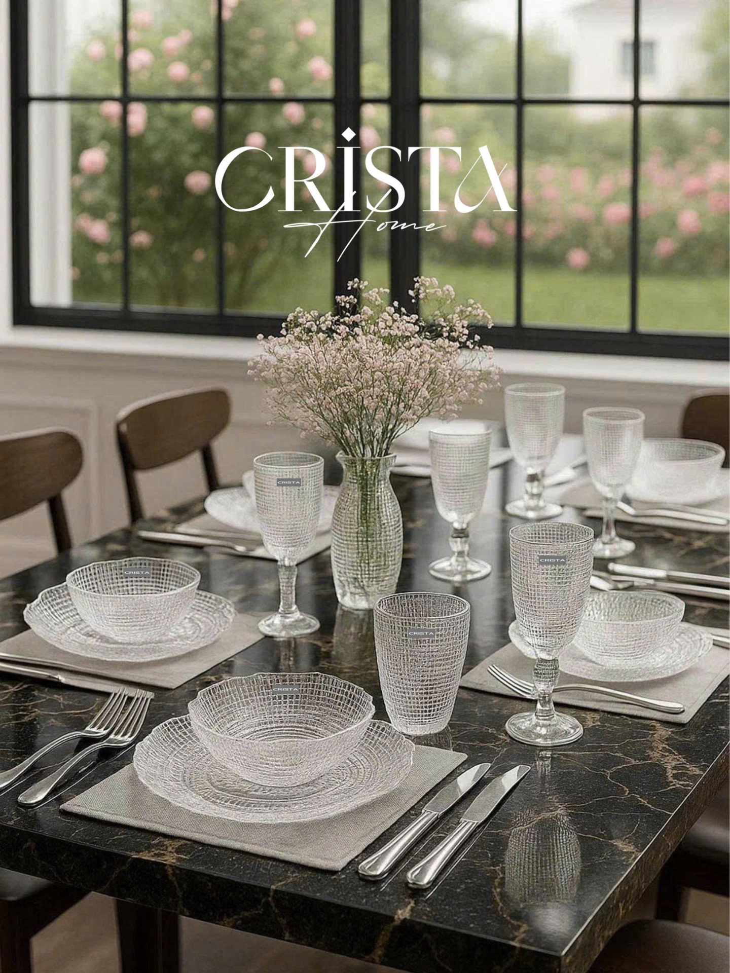 BỘ 6 LY THỦY TINH VÂN LƯỚI - MÀU TRONG SUỐT