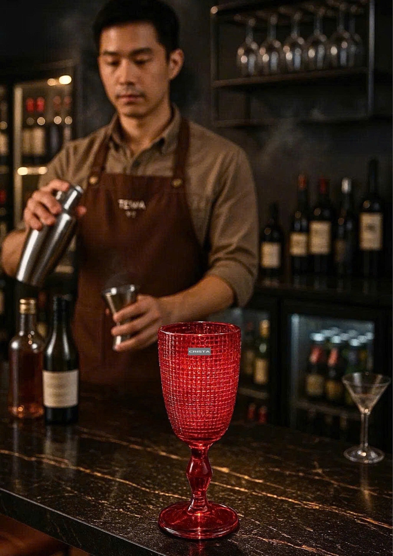 BỘ 6 LY THỦY TINH VÂN LƯỚI - MÀU ĐỎ