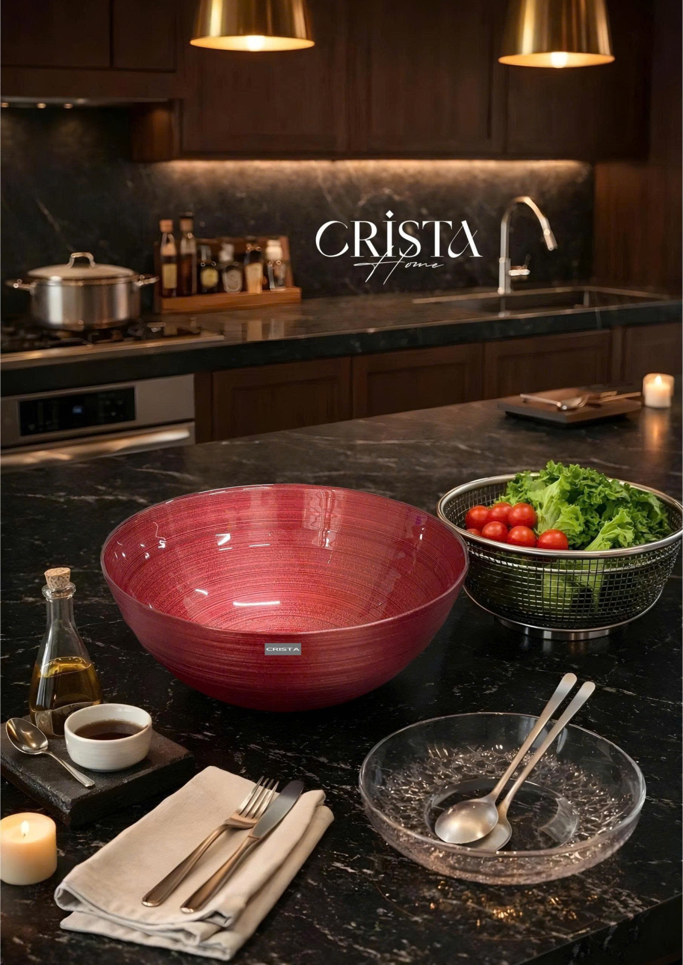 Bộ 2 Bát Thủy Tinh Tròn 4.5L + 2.2L - 6 màu