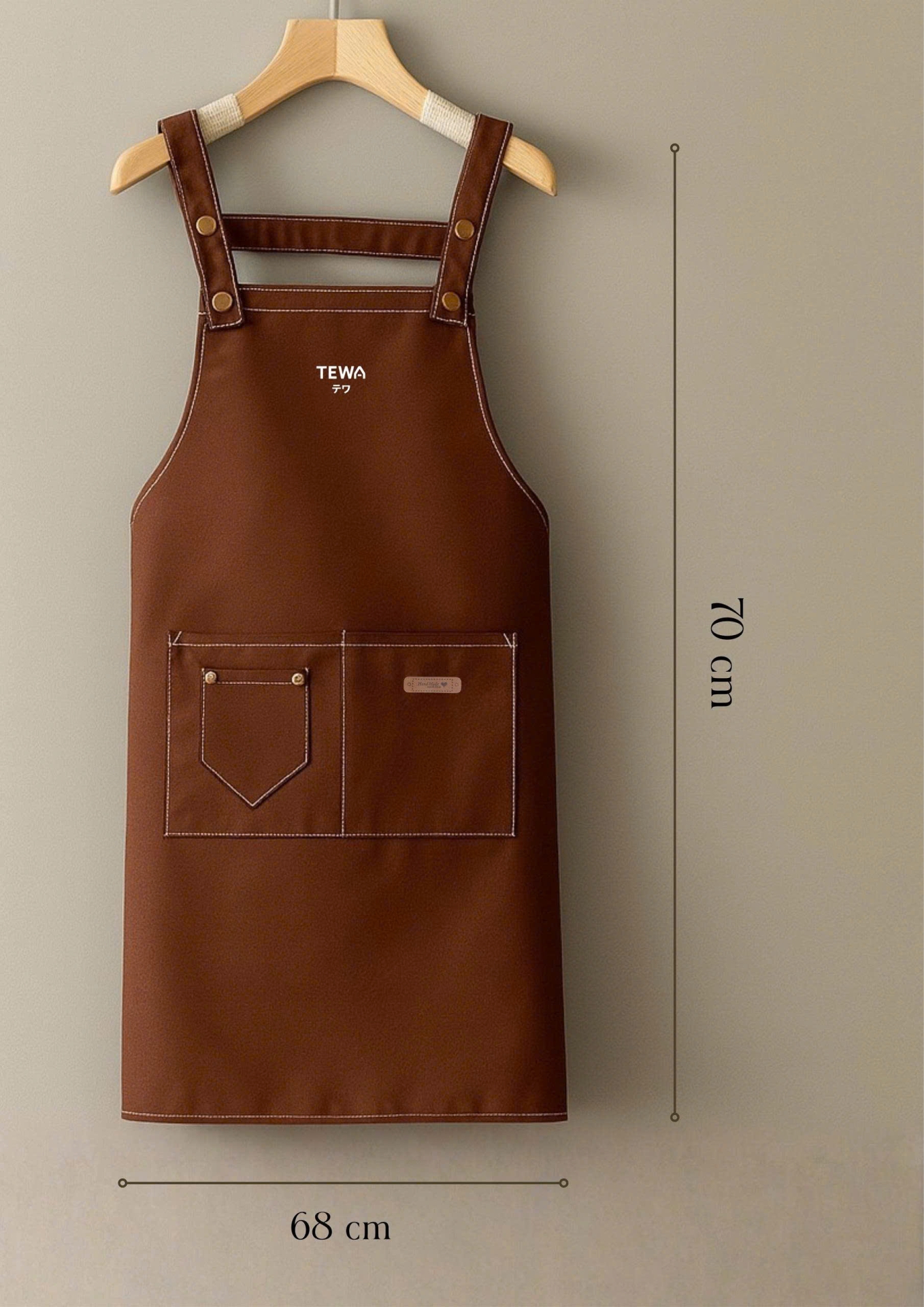 Tạp dề chống thấm kèm túi màu Coffee