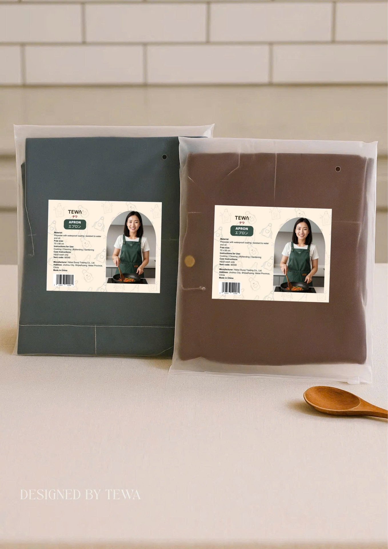 Tạp dề chống thấm kèm túi màu xanh lá