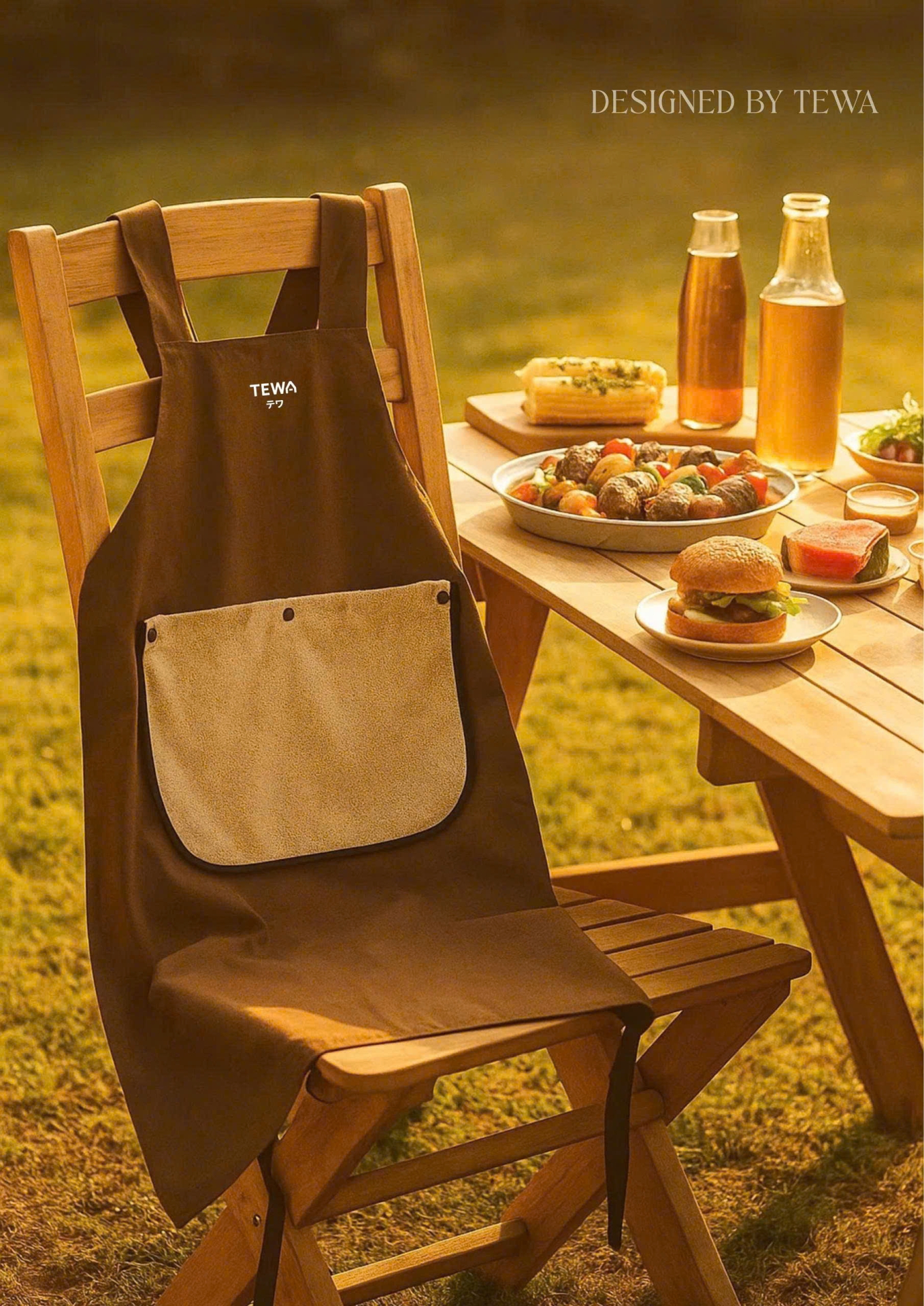 Tạp dề chống thấm kèm khăn lau màu Coffee