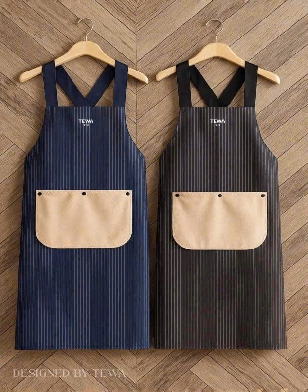 Tạp dề chống thấm kèm khăn lau tay màu navy