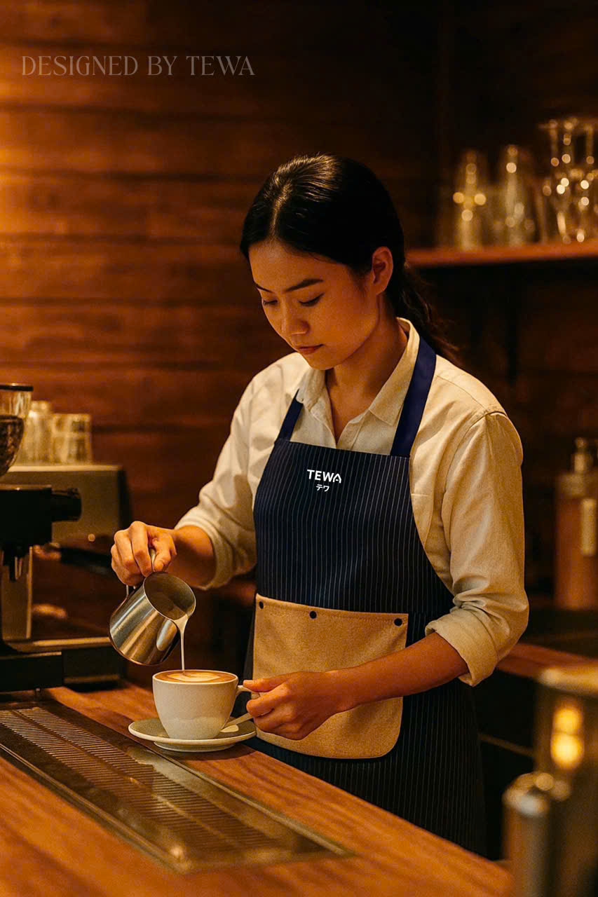 Tạp dề chống thấm kèm khăn lau tay màu navy