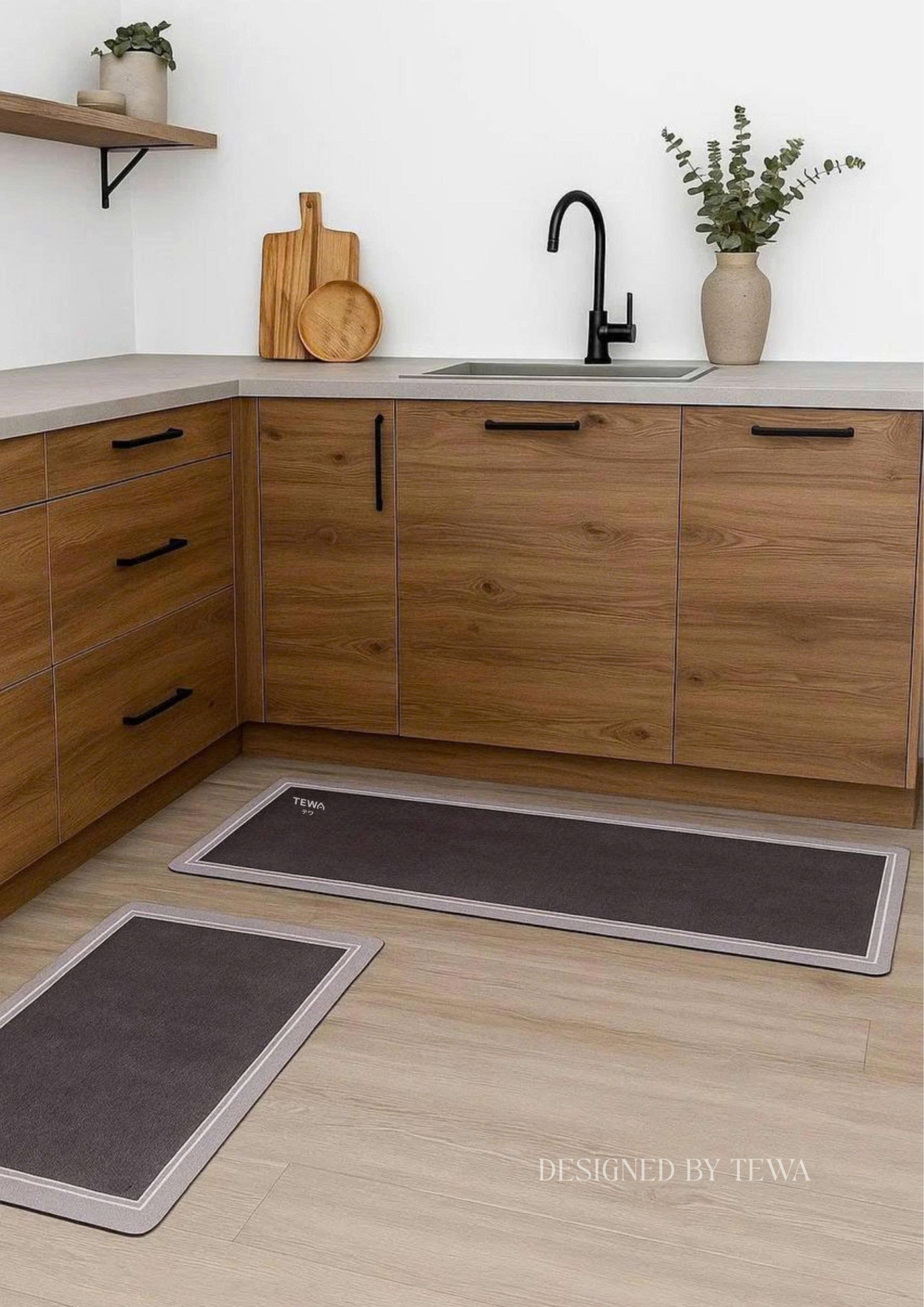 Set 2 thảm nano khô nhanh màu xám đậm