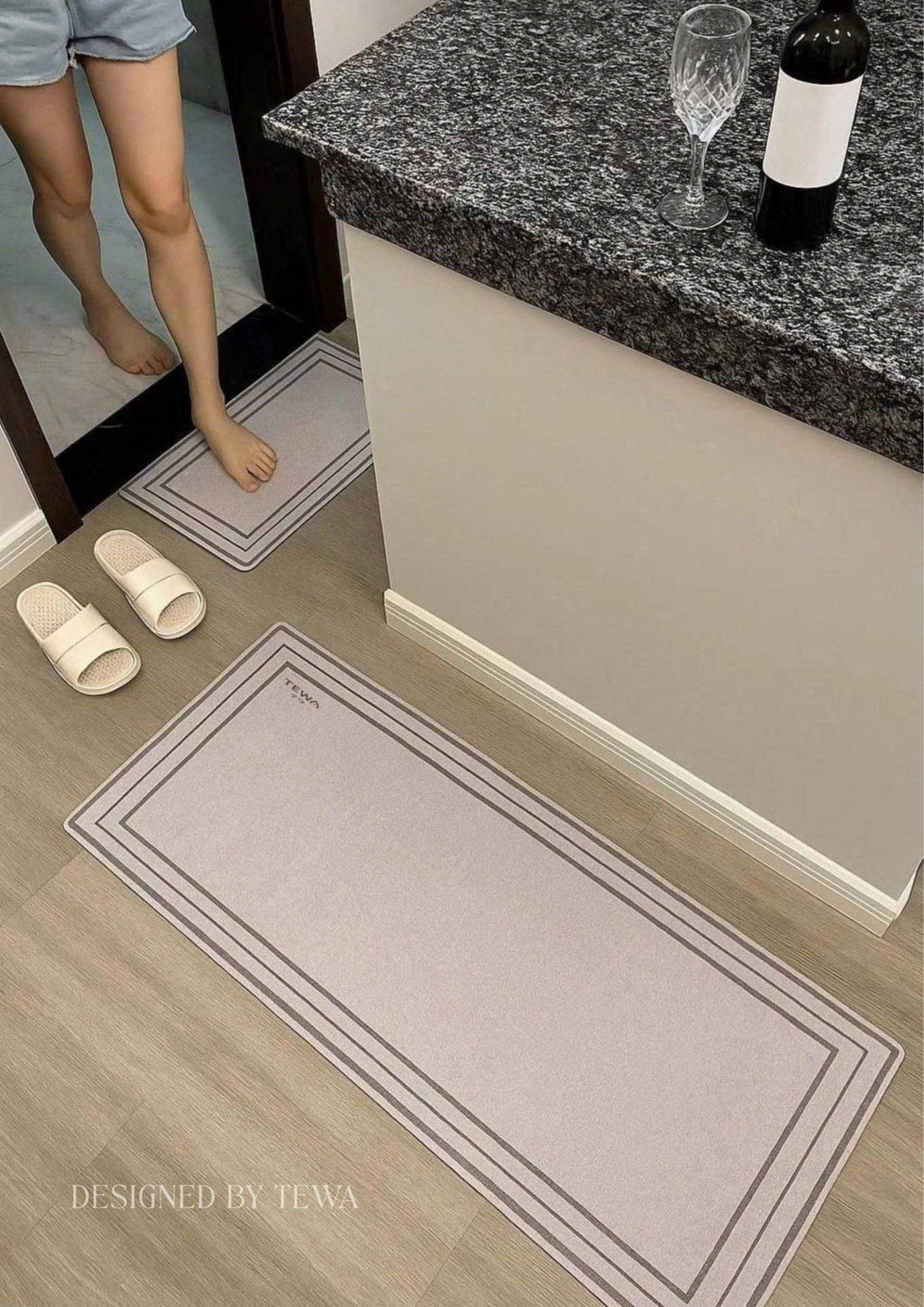 Set 2 thảm nano khô nhanh màu xám nhạt