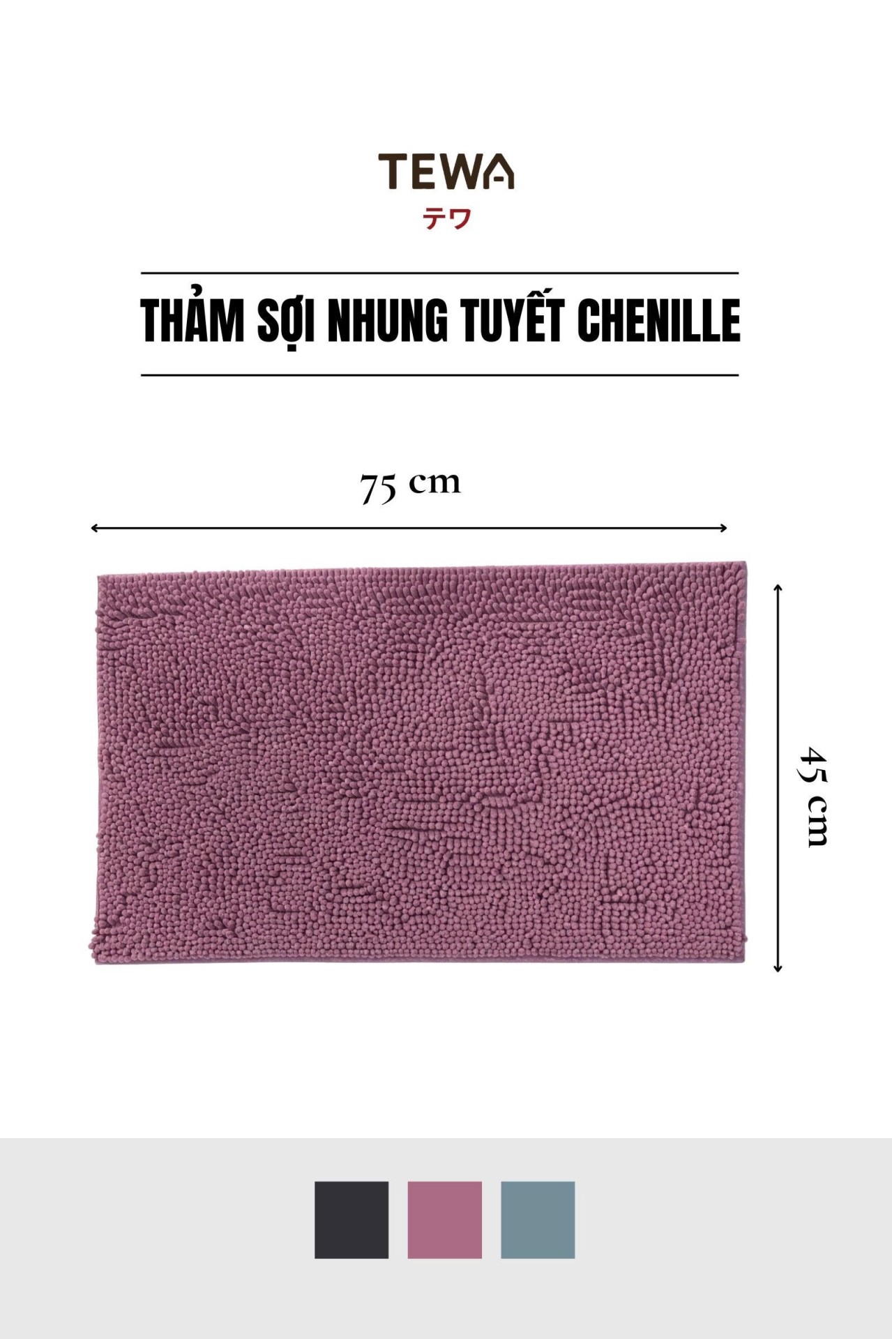 Thảm Trải Sàn Nhung Tuyết Chenille 75x45cm
