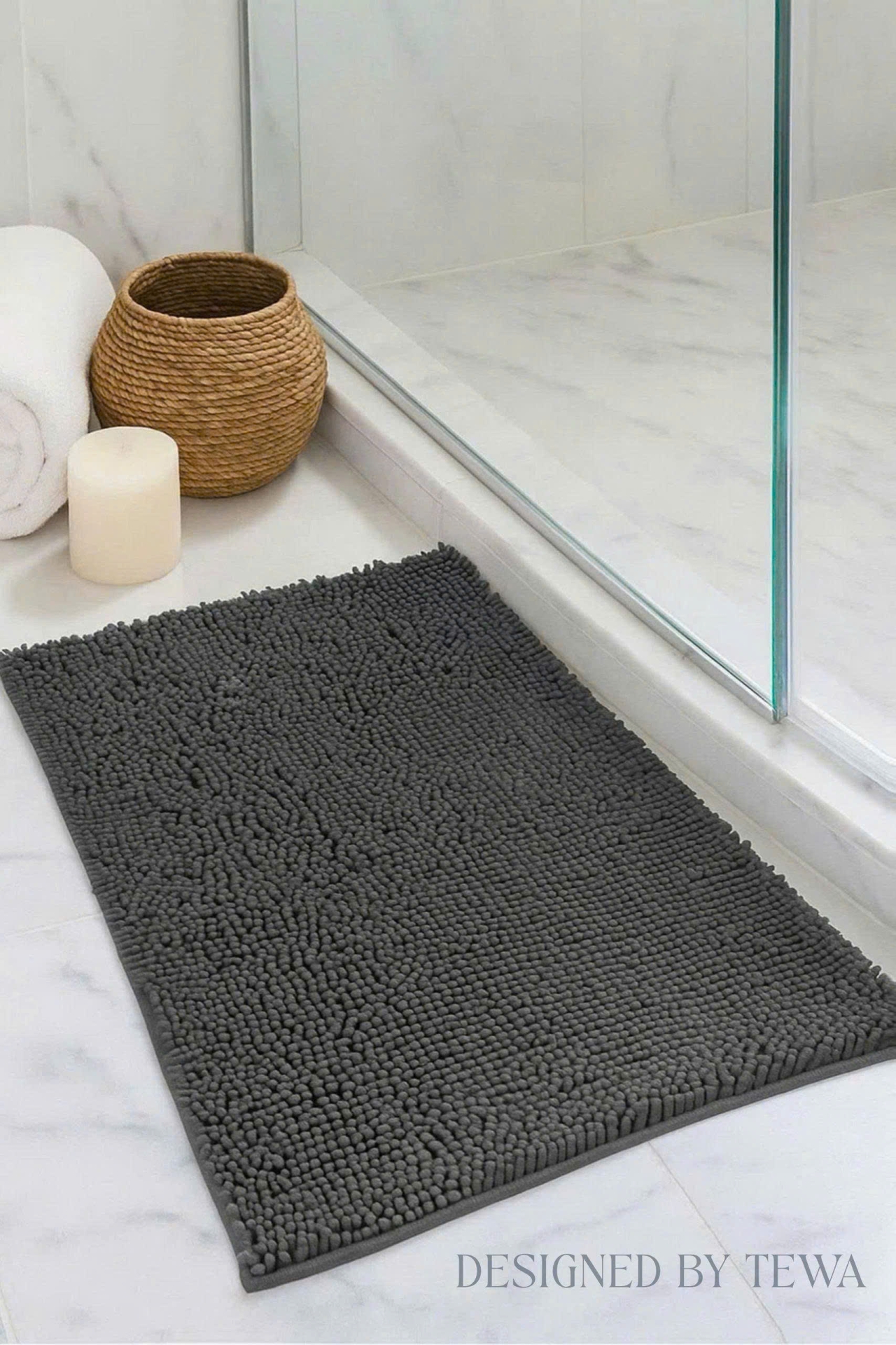 Thảm massage sợi nhung tuyết màu lông chuột 60 x 40 cm