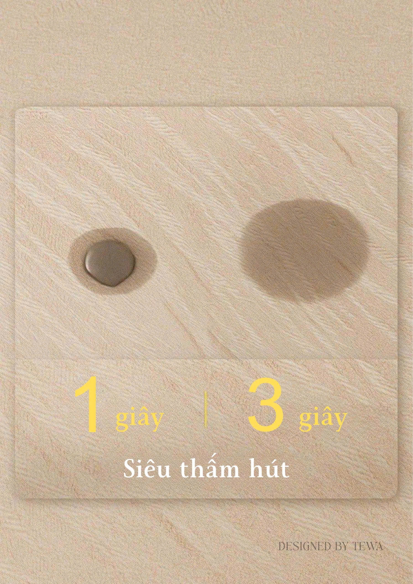 Thảm nano khô nhanh màu vàng 60x40cm