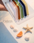 BỘ 5 ỐNG HÚT THỦY TINH SẮC MÀU 23CM CRISTA HOME - 2 Màu