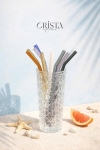 BỘ 5 ỐNG HÚT THỦY TINH SẮC MÀU 23CM CRISTA HOME - 2 Màu
