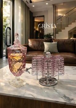 Bình Thủy Tinh Vân Kim Cương Có Vòi 3.3L - 5 Màu CRISTA HOME