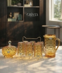 Bình Thủy Tinh 1L - 6 Màu Vân Caro CRISTA HOME sắc màu rực rỡ