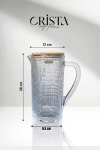 BÌNH THỦY TINH 5 Màu VÂN LƯỚI DẬP NỔI 1L CRISTA HOME