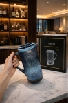 BÌNH THỦY TINH 5 Màu VÂN LƯỚI DẬP NỔI 1L CRISTA HOME