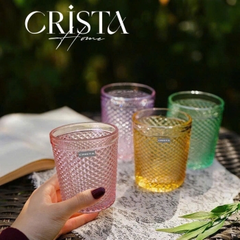 BỘ 4 CỐC VÂN KIM CƯƠNG CRISTA 300ML – MIX 4 MÀU