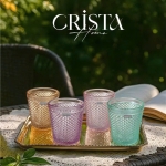 BỘ 4 CỐC VÂN KIM CƯƠNG CRISTA 300ML – MIX 4 MÀU