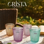 BỘ 4 CỐC VÂN KIM CƯƠNG CRISTA 300ML – MIX 4 MÀU