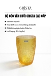 BỘ CỐC THỦY TINH 8 MÀU VÂN LƯỚI DẬP NỔI SẮC MÀU 420ML