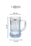 BỘ 6 CỐC BIA THỦY TINH VÂN SỌC NỔI CÓ QUAI 550ML CRISTA HOME - 3 Màu