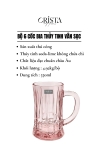 BỘ 6 CỐC BIA THỦY TINH VÂN SỌC NỔI CÓ QUAI 550ML CRISTA HOME - 3 Màu