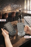 Bộ 6 Cốc Bia Thủy Tinh Vân Pha Lê Có Quai 3 MÀU - 420ML CRISTA HOME