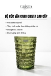 Bộ 6 Cốc Thủy Tinh Cao CRISTA HOME Mix Màu Vân Caro 350ml