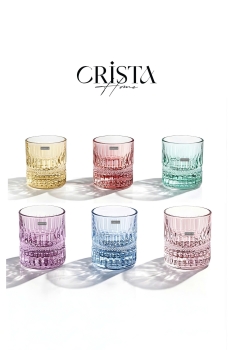 Bộ 6 cốc rượu thủy tinh Crista Home 195ml - Màu pastel