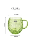 BỘ 6 CỐC DÁNG BẦU VÂN NGANG CÓ QUAI 350ML - 2 Màu CRISTA HOME