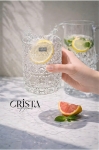BỘ 6 CỐC THỦY TINH (2 Màu) VÂN PHA LÊ NỔI 390ML CRISTA HOME