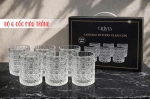 BỘ 6 CỐC THỦY TINH (2 Màu) VÂN PHA LÊ NỔI 390ML CRISTA HOME
